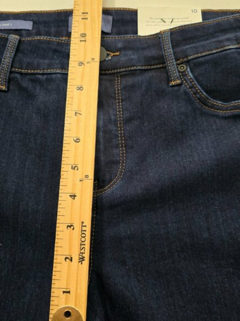 NYDJ Mid Rise Skinny Jeans Dark Wash Size 10 NWT - Picture 8 of 9